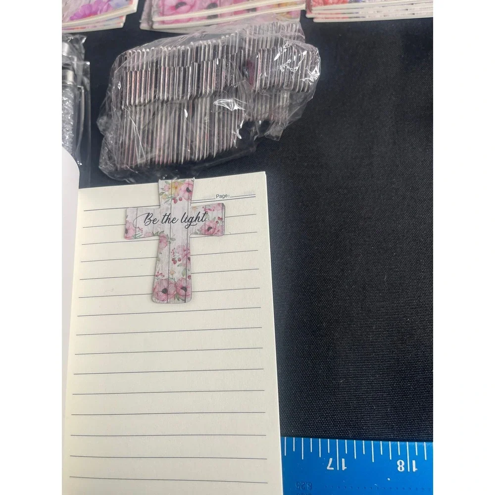 Christian Stationery Set Floral Scripture Mini Notebooks Crystal Pens Cross Mark